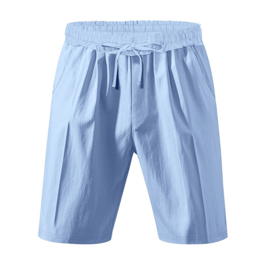 Summer Short Shirt Suit Fashion Lapel Button Down Short Sleeve Top And Drawstring Shorts Beach Clothing For Men